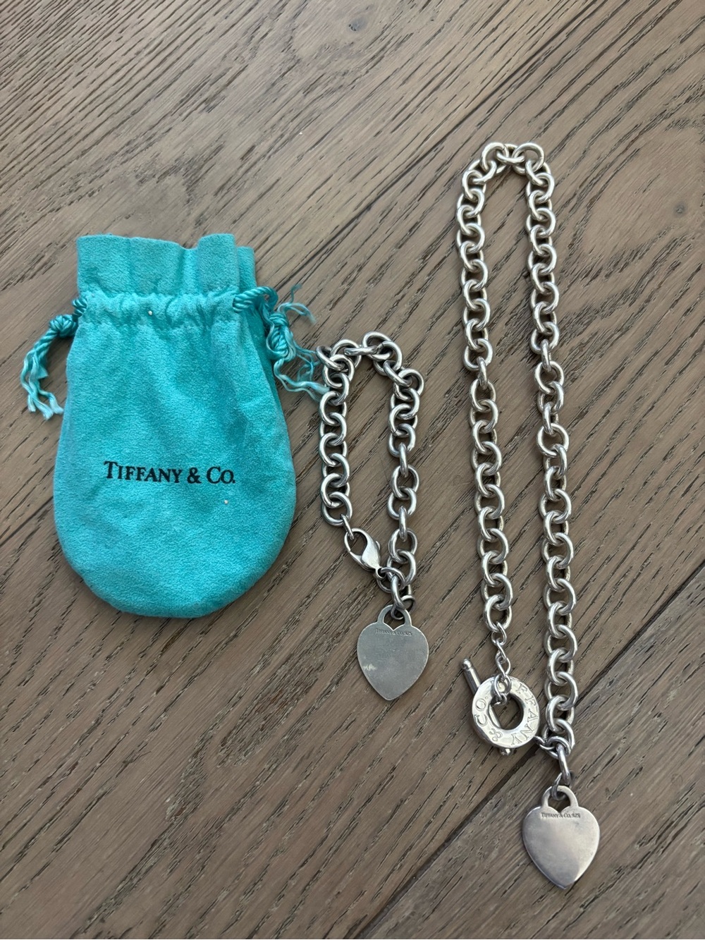 Tiffany & Co Return To Tiffany Heart Tag Toggle Necklace & Bracelet Set 109g